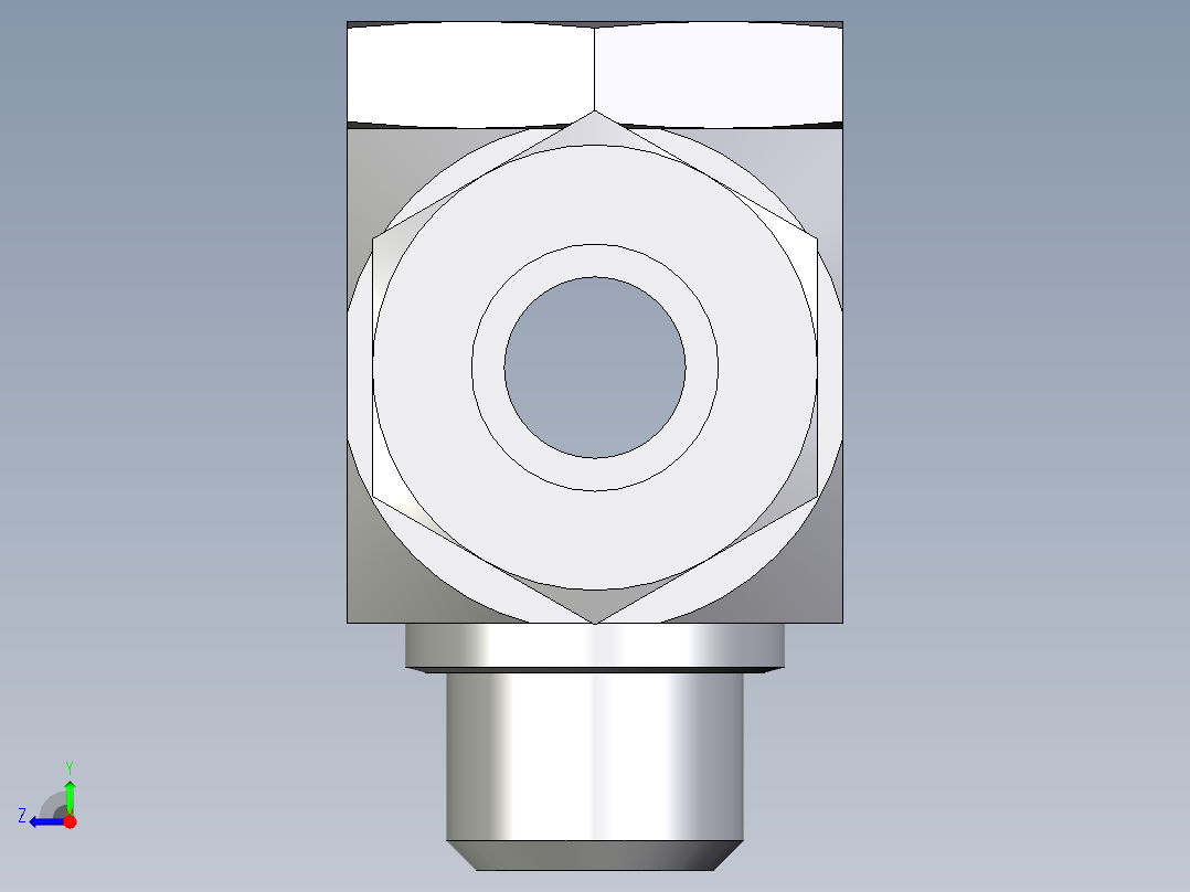 卡套式工业通用硬管接头EO_High_pressure_banjo_tee_TH15ZLMCF右视图