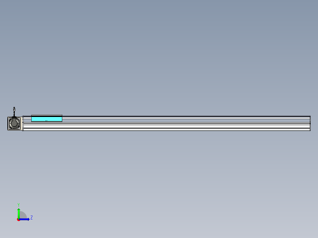 同步带滑台-半封闭B22-L100-C-S1750-L-P75-D3-N5左视图