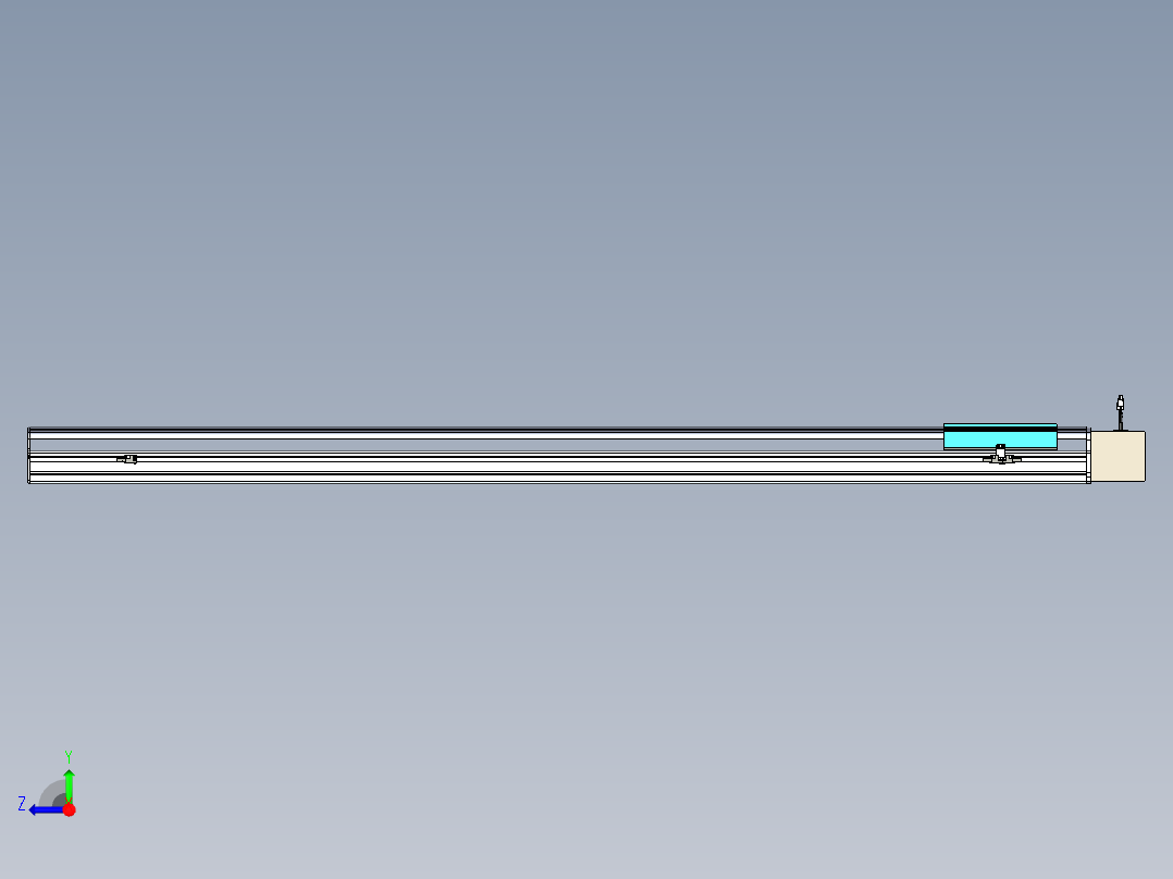 同步带滑台-半封闭B22-L100-C-S1750-L-P75-D3-N5右视图