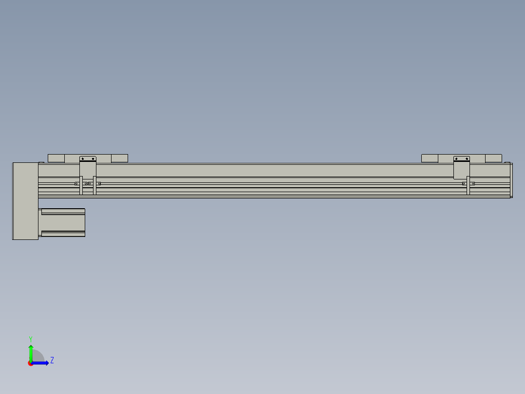 直线模组WG-LHC12-S750-D设计图纸左视图