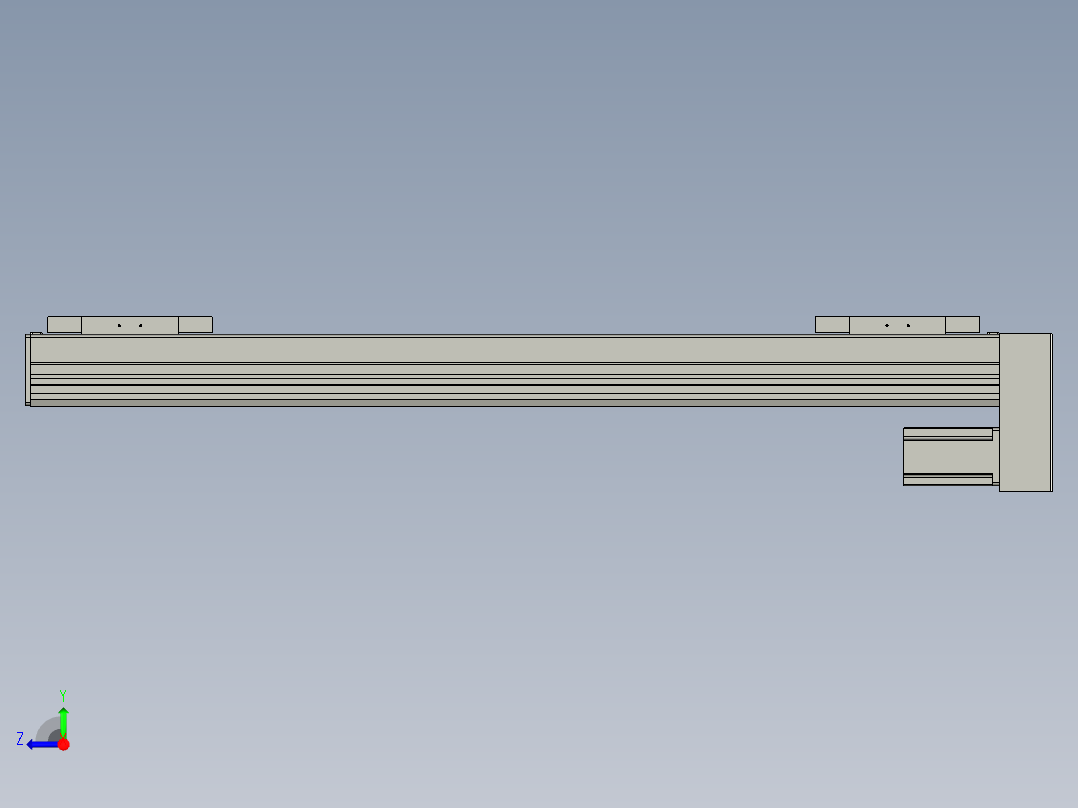 直线模组WG-LHC12-S750-D设计图纸右视图