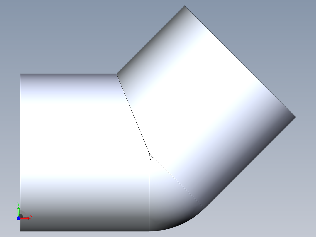 CPVC管件09-Sch80_45Elbow_FPTxFPT_9819-007 _0.75in前视图