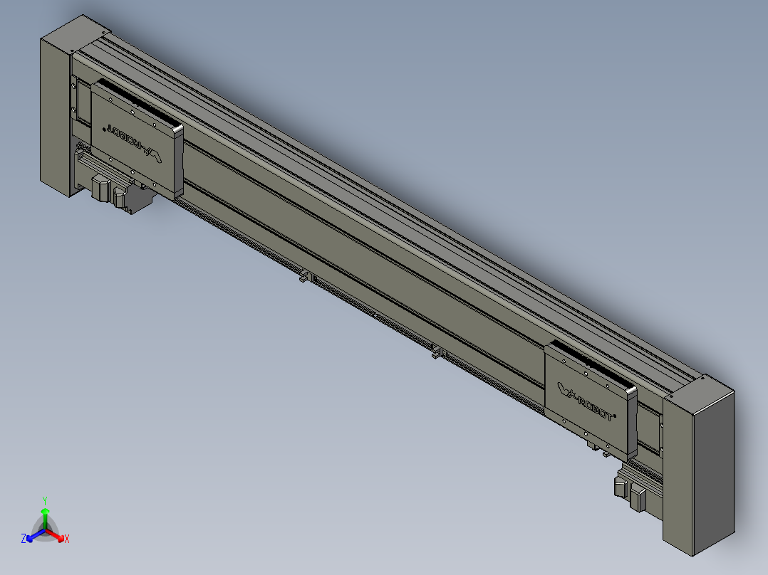 威洛博双电机滑台-VC14D2-S300-BLR-P40-C6正等轴测图