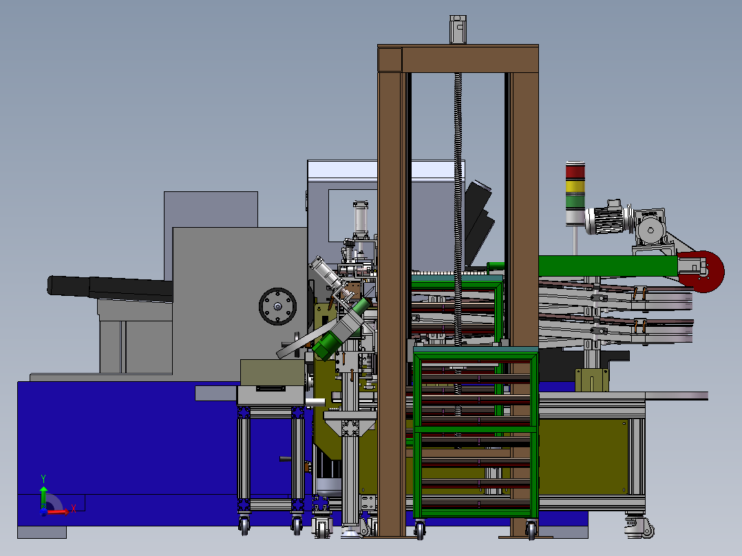轴承圈加工缓存上料连线sw21可编辑前视图