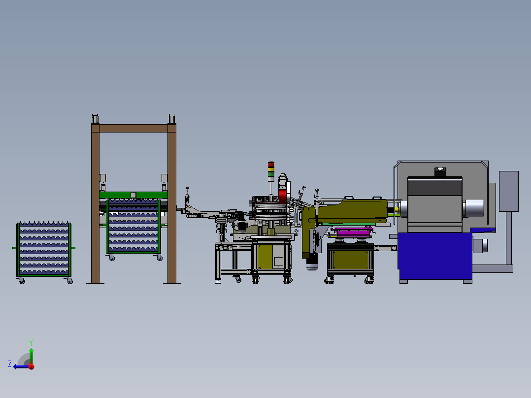 轴承圈加工缓存上料连线sw21可编辑右视图