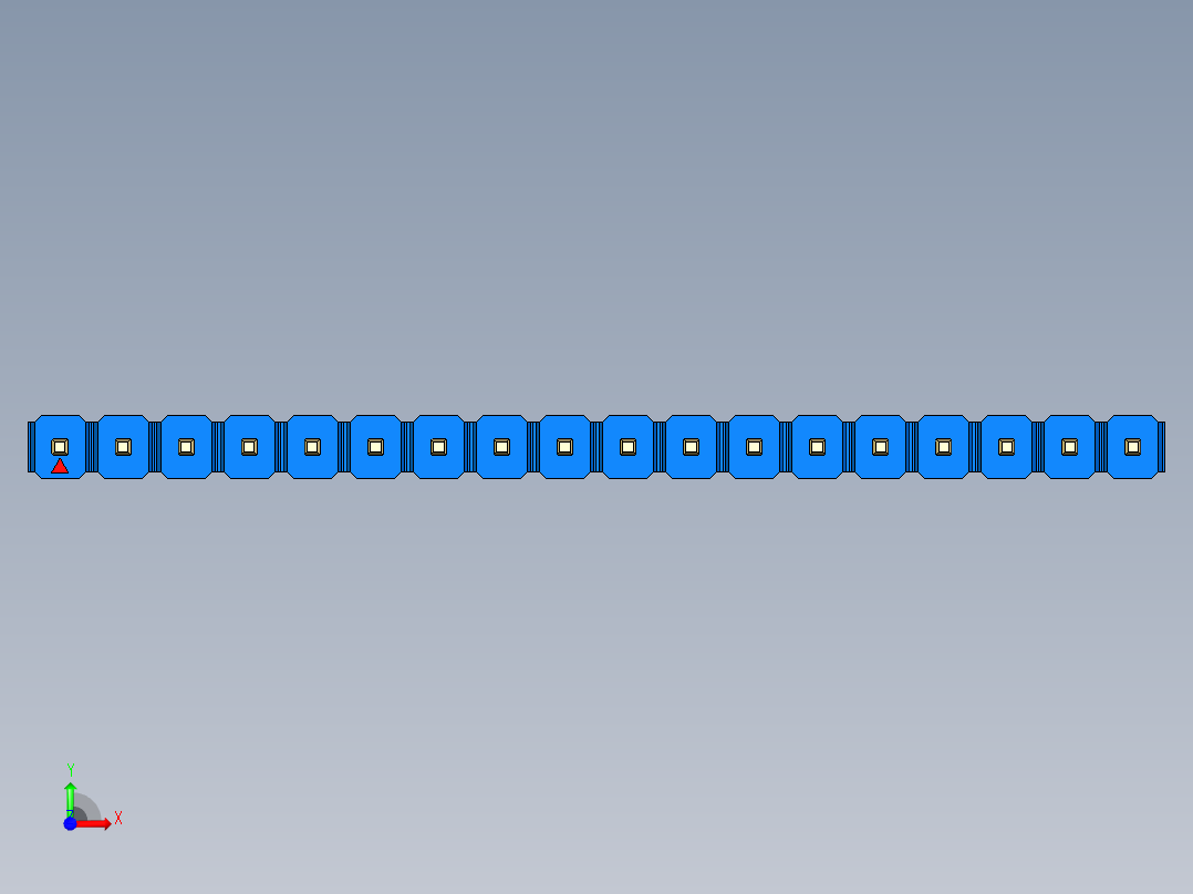 彩色公头100mil（2.54mm）系列-DS1021_blue_1x18p_100mil_Type5_rev1.0前视图