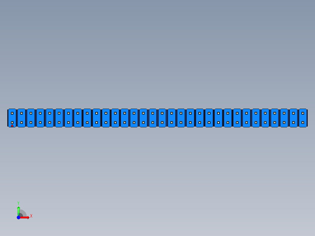 彩色公头100mil（2.54mm）系列-DS1021_blue_2x32p_100mil_Type1_rev1.0前视图