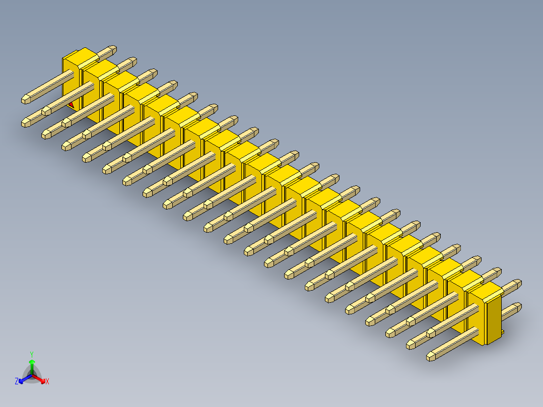 彩色公头100mil（2.54mm）系列-DS1021_yellow_2x21p_100mil_Type1_rev1.0