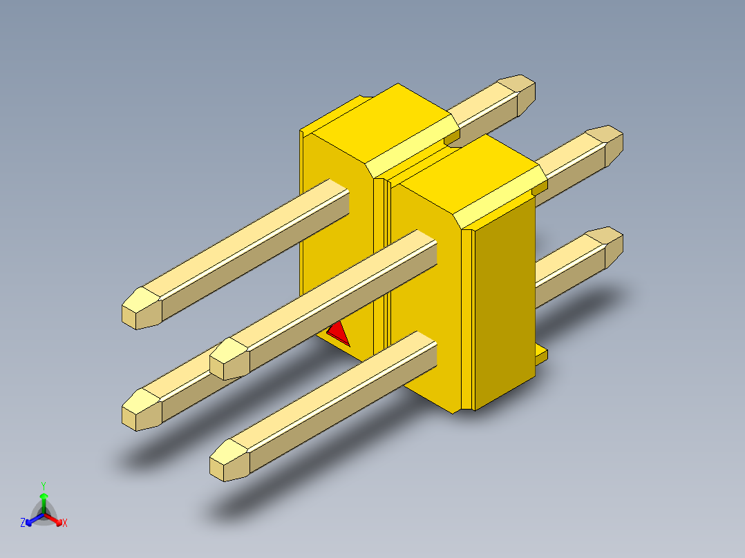 彩色公头100mil（2.54mm）系列-DS1021_yellow_2x02p_100mil_Type1_rev1.0
