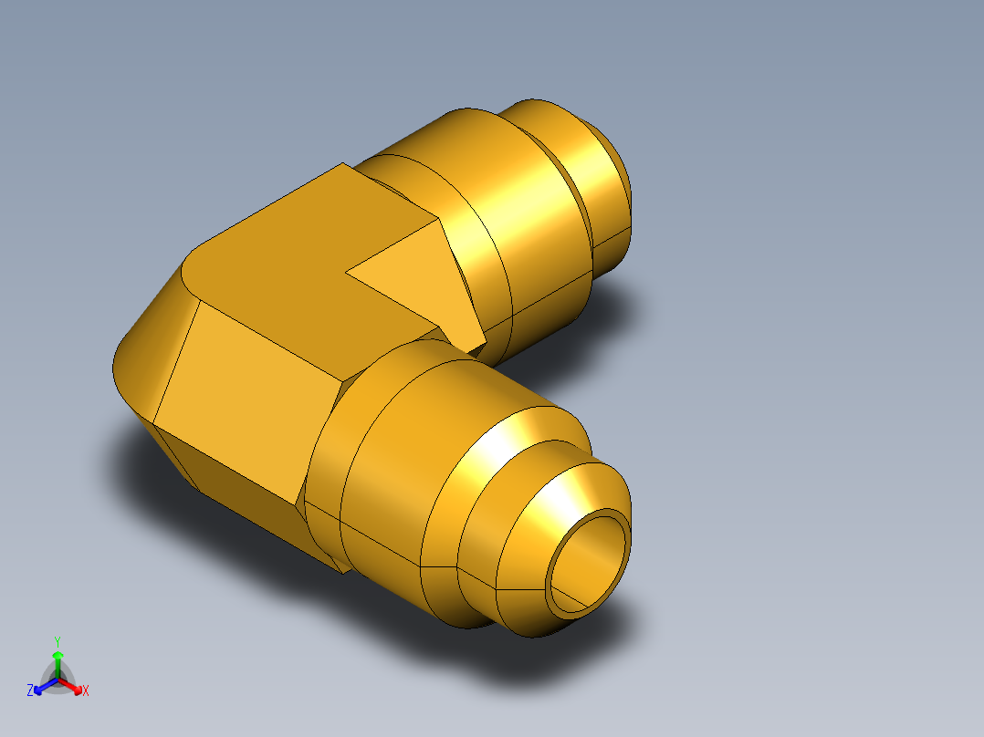 扩口式工业通用硬管接头Union Elbow 155F-4正等轴测图