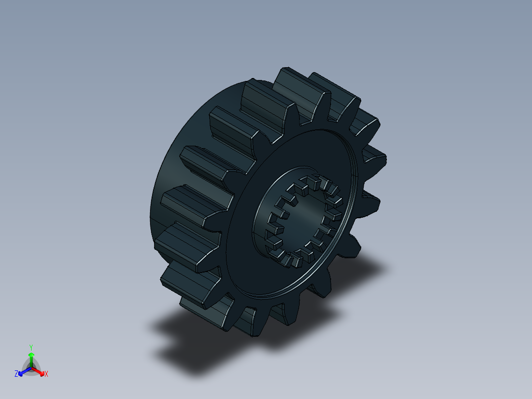 6542 Black Technic Gear 16 Tooth with Clutch.STEP正等轴测图