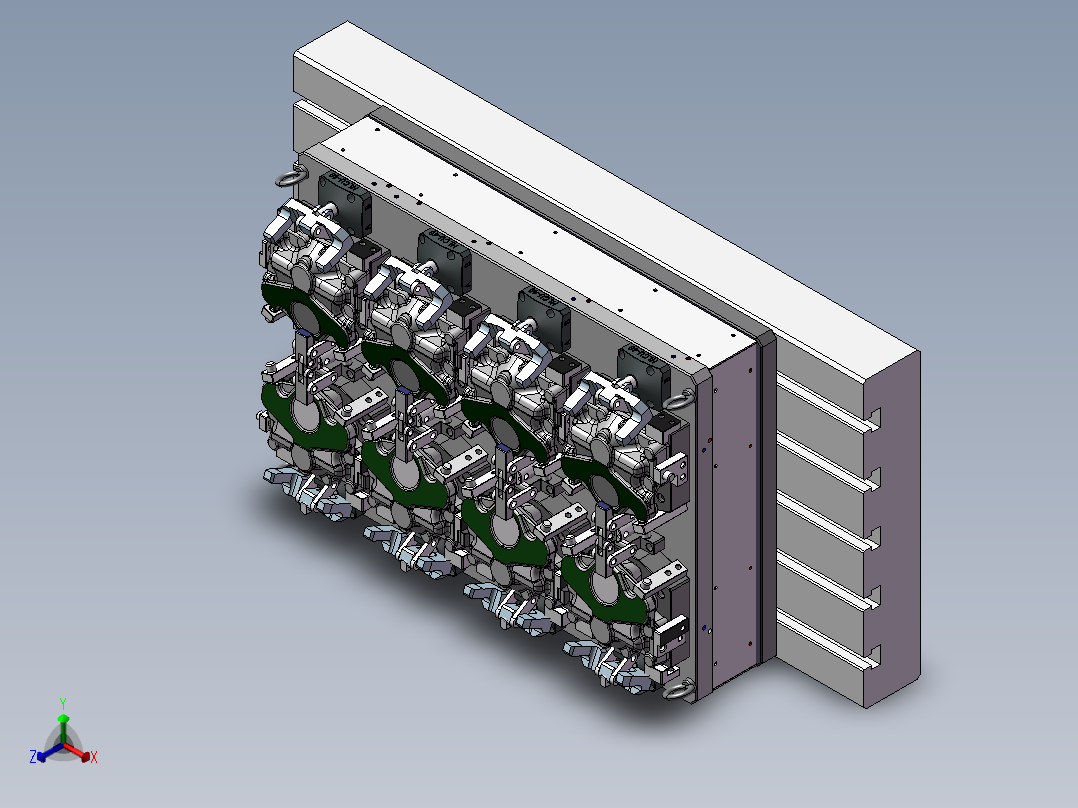 加工中心液压夹具正等轴测图