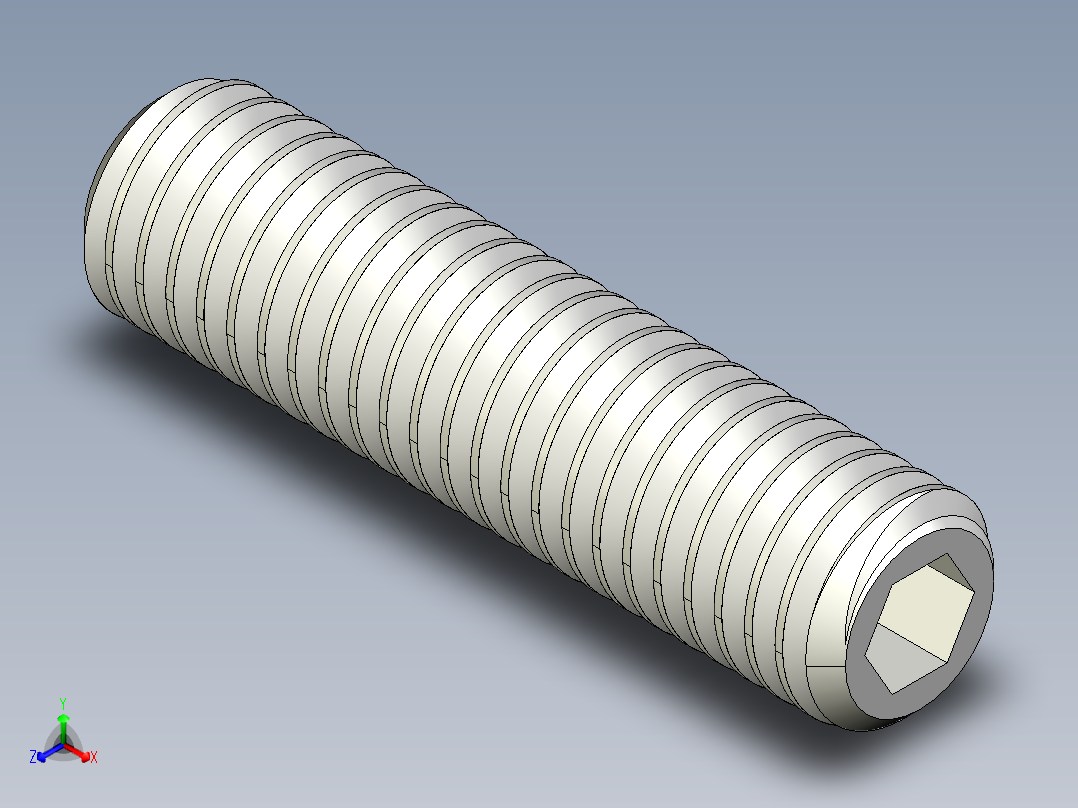 DIN 913-ISO 4026 固定螺钉-M5 L=20.STEP正等轴测图