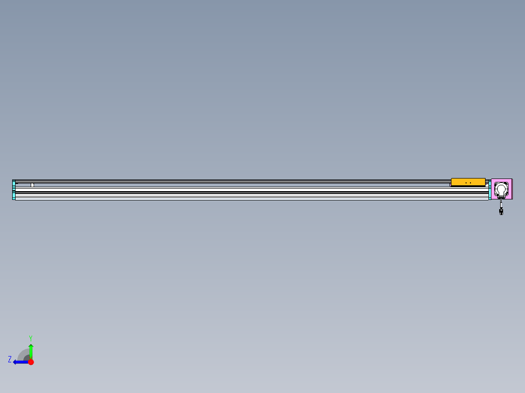 东锦同步带传动-直线滑台模组DH170B-L150-S1850-BL-P400W-C3右视图