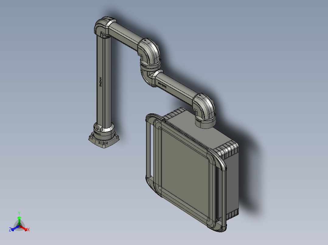 向下旋转底座+转角+转角+中间连接器+90度箱体连接器+控制箱