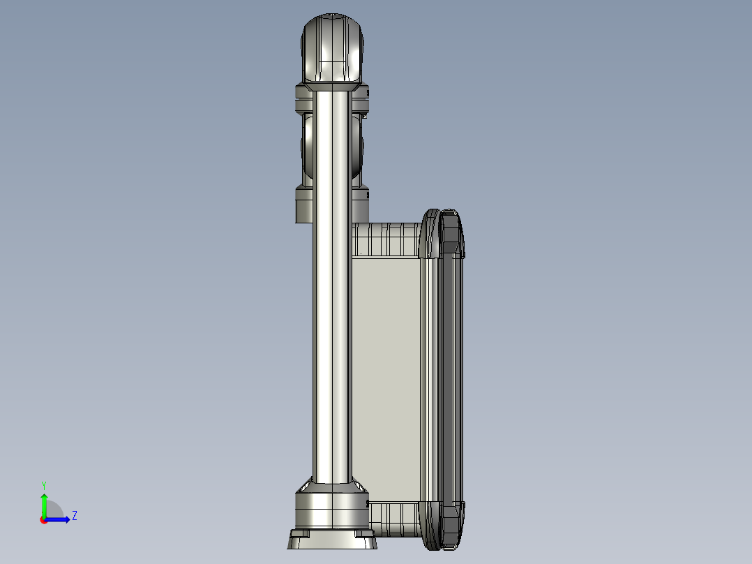 向下旋转底座+转角+转角+中间连接器+90度箱体连接器+控制箱左视图