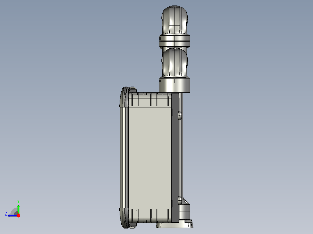 向下旋转底座+转角+转角+中间连接器+90度箱体连接器+控制箱右视图