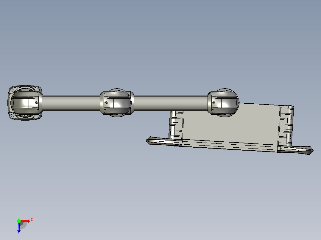 向下旋转底座+转角+转角+中间连接器+90度箱体连接器+控制箱俯视图