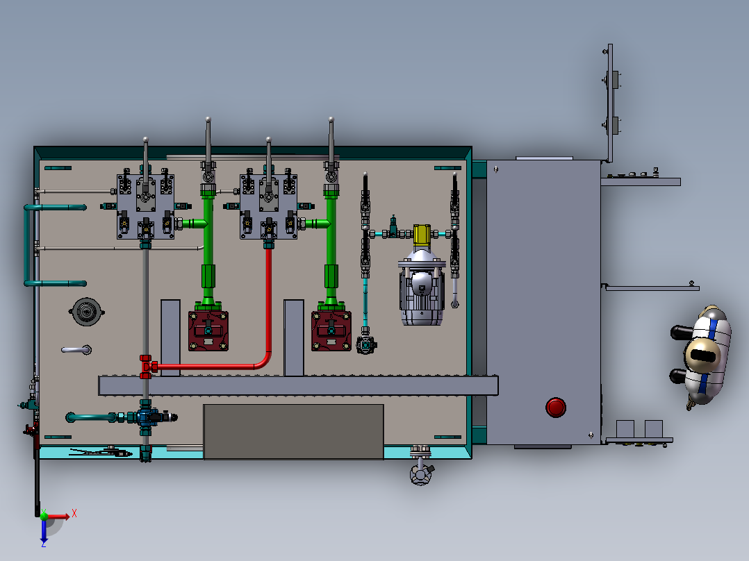 液压动力装置设备俯视图