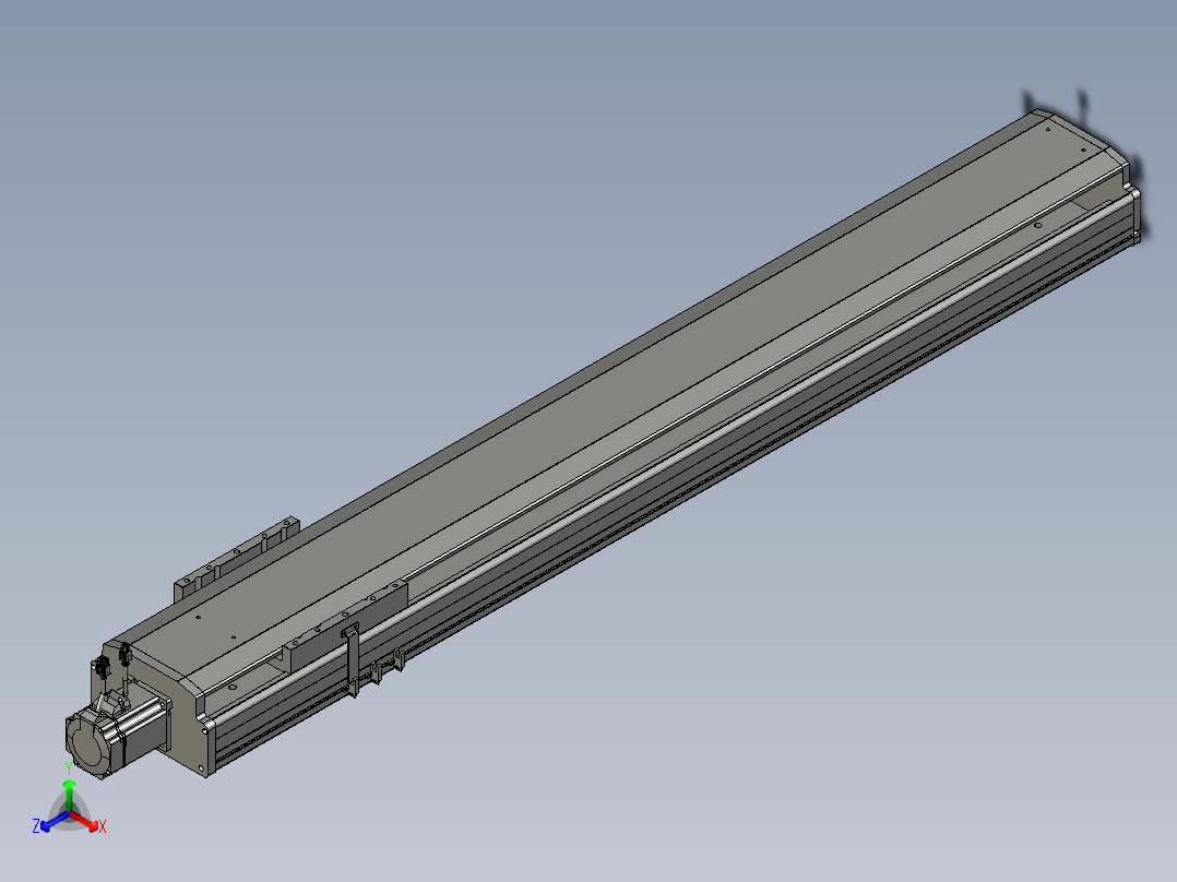 东锦丝杆传动-直线滑台模组DH210-C-L10-S1250-BC-P750W-C3正等轴测图