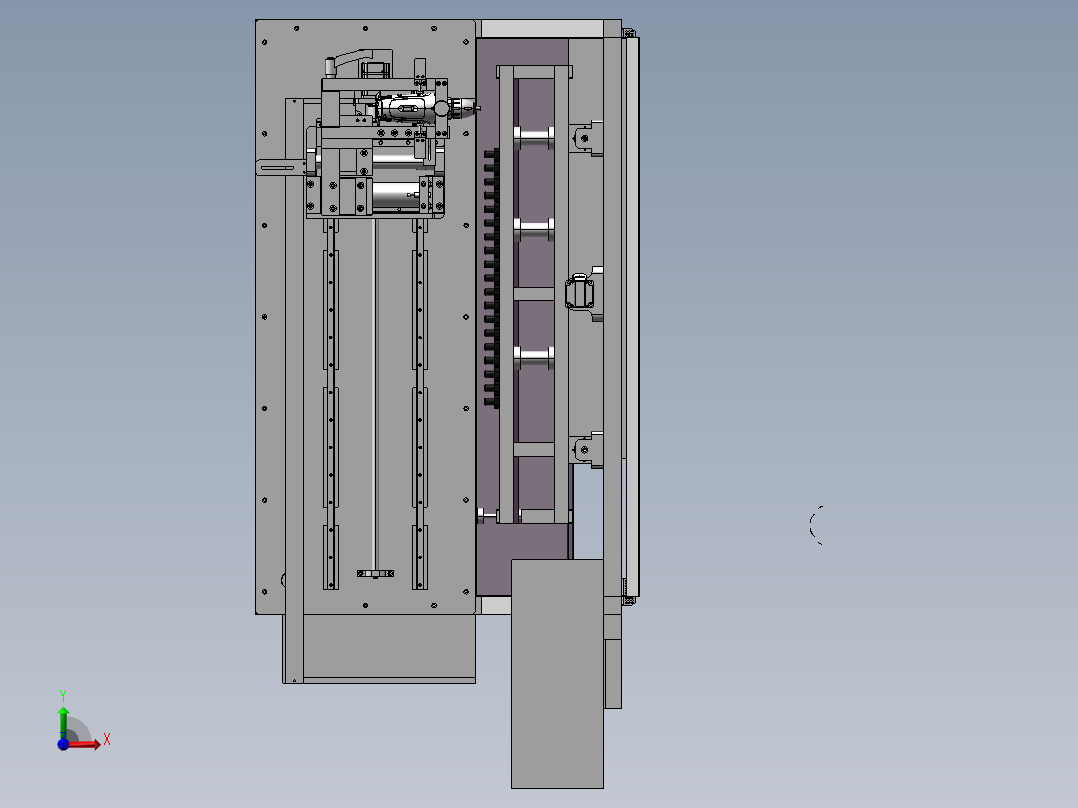 自动钻木机前视图