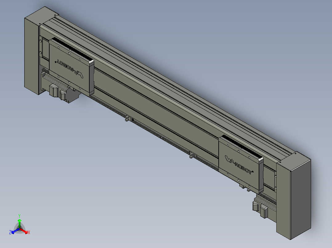 威洛博双电机滑台-VC14D2-S200-BLR-P40-C6正等轴测图
