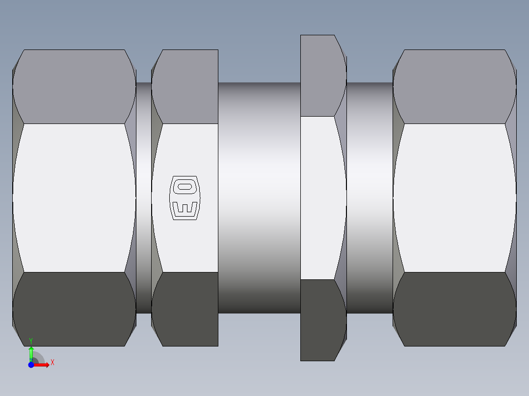 卡套式工业通用硬管接头EO_Bulkhead_union_SV35L71前视图