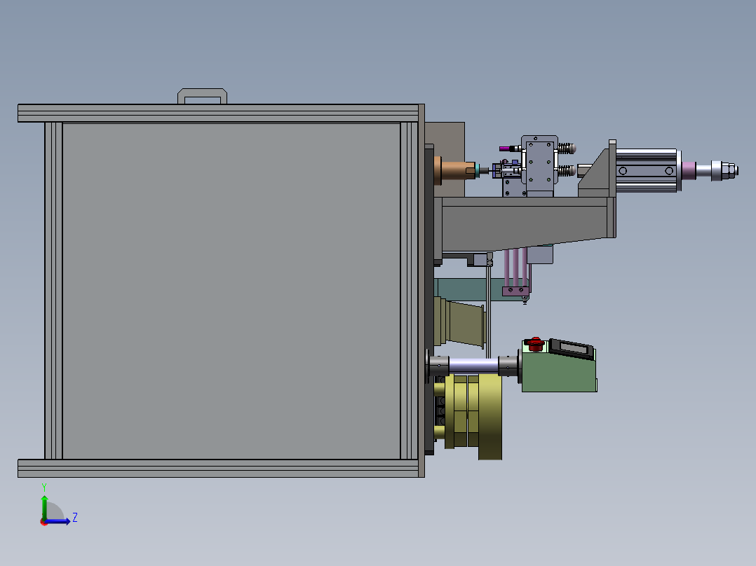 止动杆自动铆接机（sw11可编辑+工程图+bom）左视图