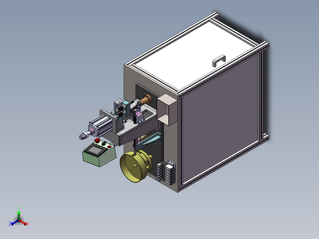 止动杆自动铆接机（sw11可编辑+工程图+bom）正等轴测图