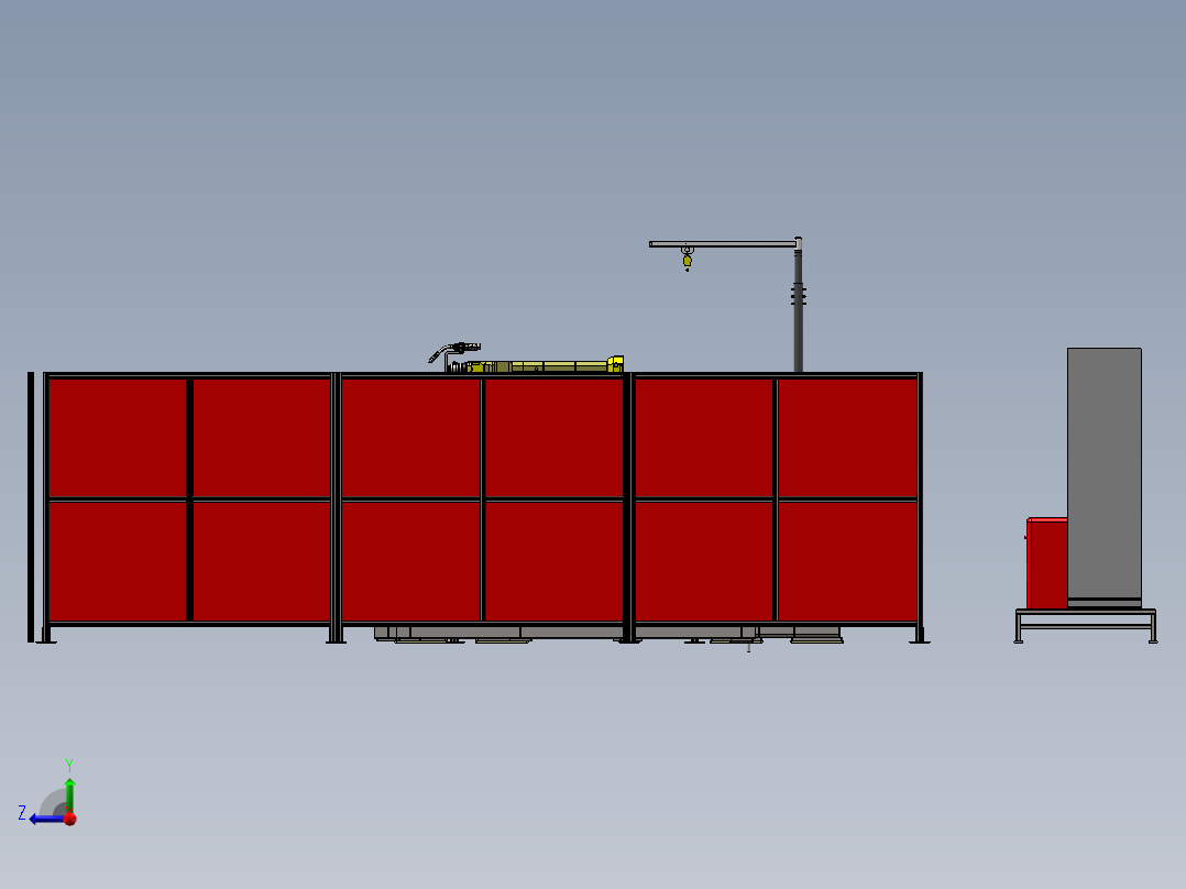 剪叉连杆机器人焊接（sw20可编辑+工程图+bom）右视图