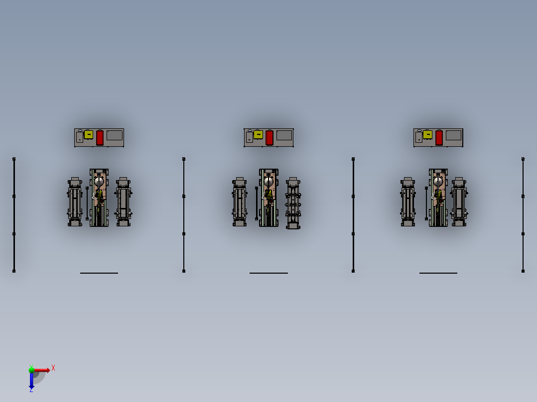 剪叉连杆机器人焊接（sw20可编辑+工程图+bom）俯视图