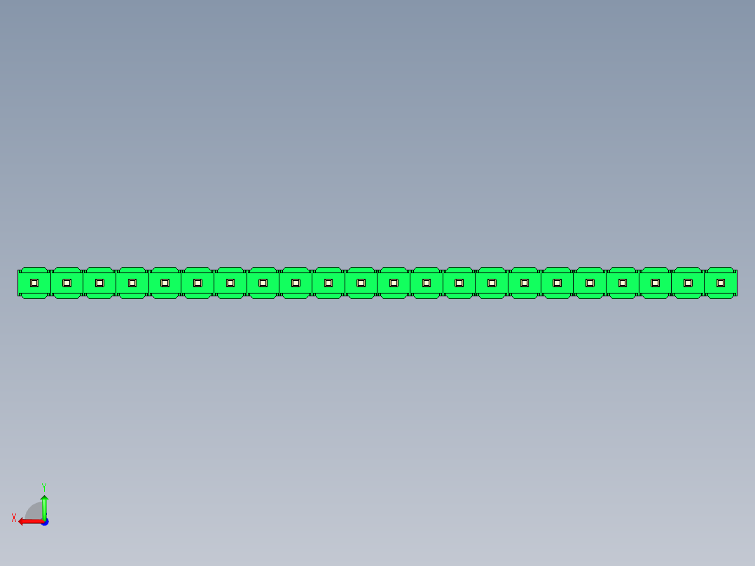 彩色公头100mil（2.54mm）系列-DS1021_green_1x22p_100mil_Type5_rev1.0后视图