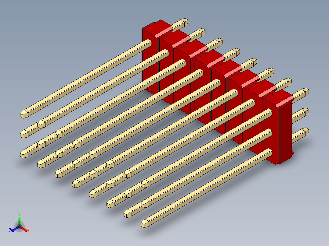 彩色公头100mil（2.54mm）系列-DS1021_red_3x08p_100mil_Type19_rev1.0