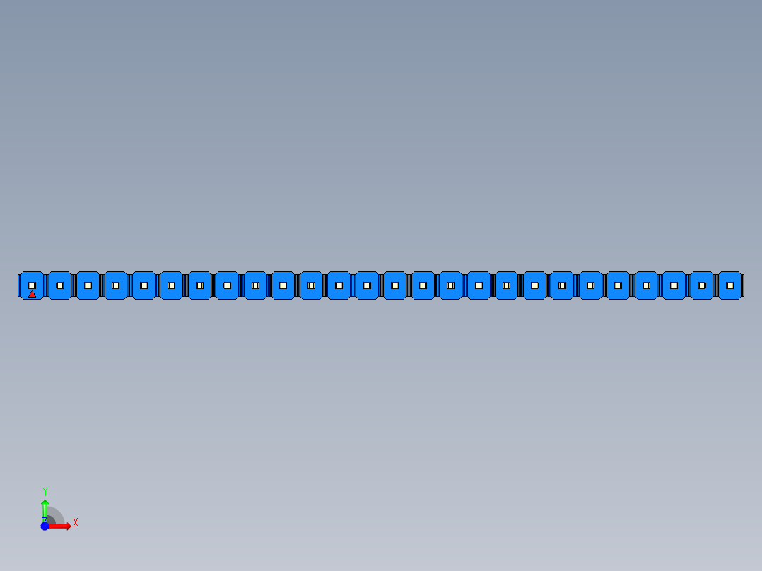 彩色公头100mil（2.54mm）系列-DS1021_blue_1x26p_100mil_Type19_rev1.0前视图