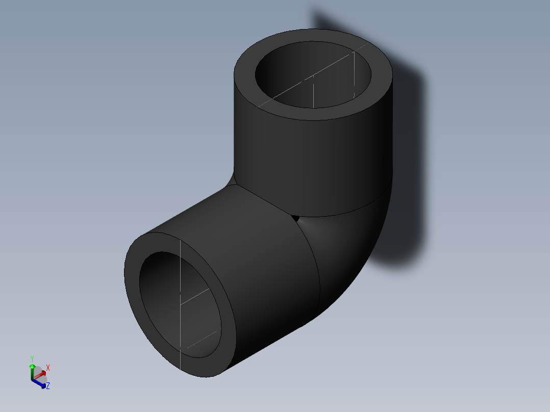 PVC管件-0.5 pvc Elbow正等轴测图