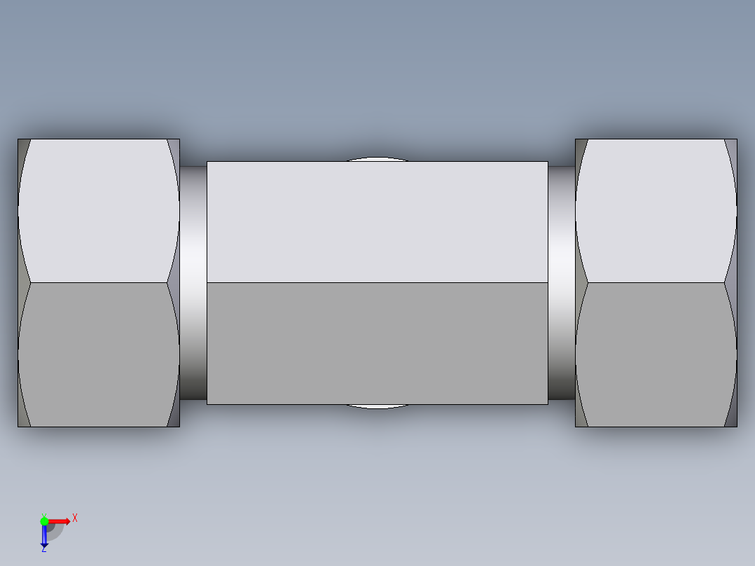卡套式工业通用硬管接头EO_Adjustable_locknut_branch_tee_TEE18ZLMORCF俯视图
