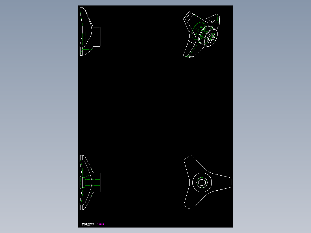 三瓣型把手VB.639FP-2D多系列多零件图纸模型