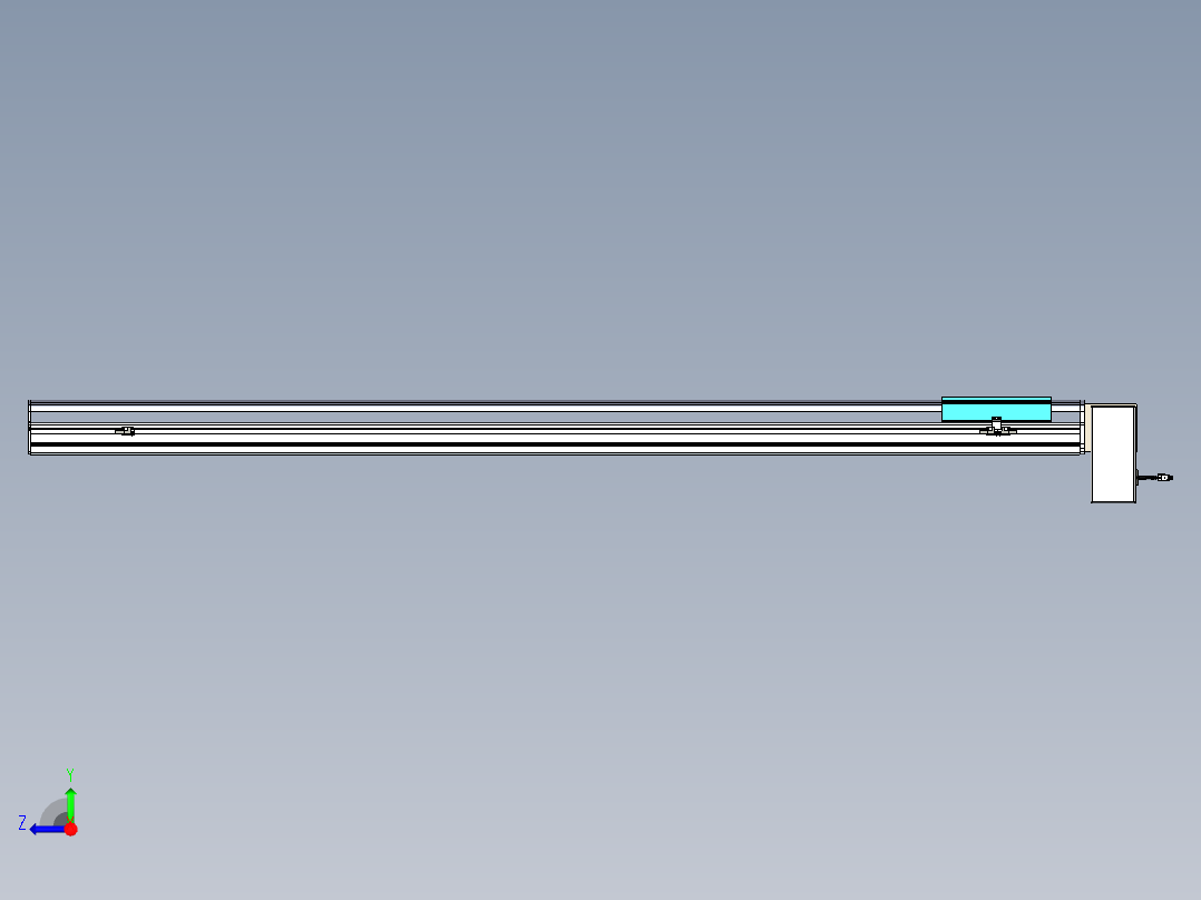 同步带滑台-半封闭B22H-L100-C-S1800-RD-P75-D3-N5右视图