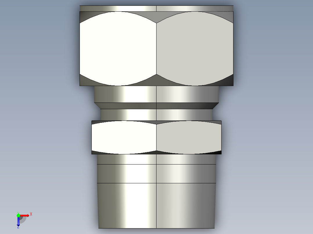 卡套式工业通用硬管接头20_fbu-s俯视图