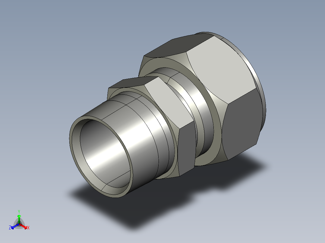 卡套式工业通用硬管接头20_fbu-s正等轴测图