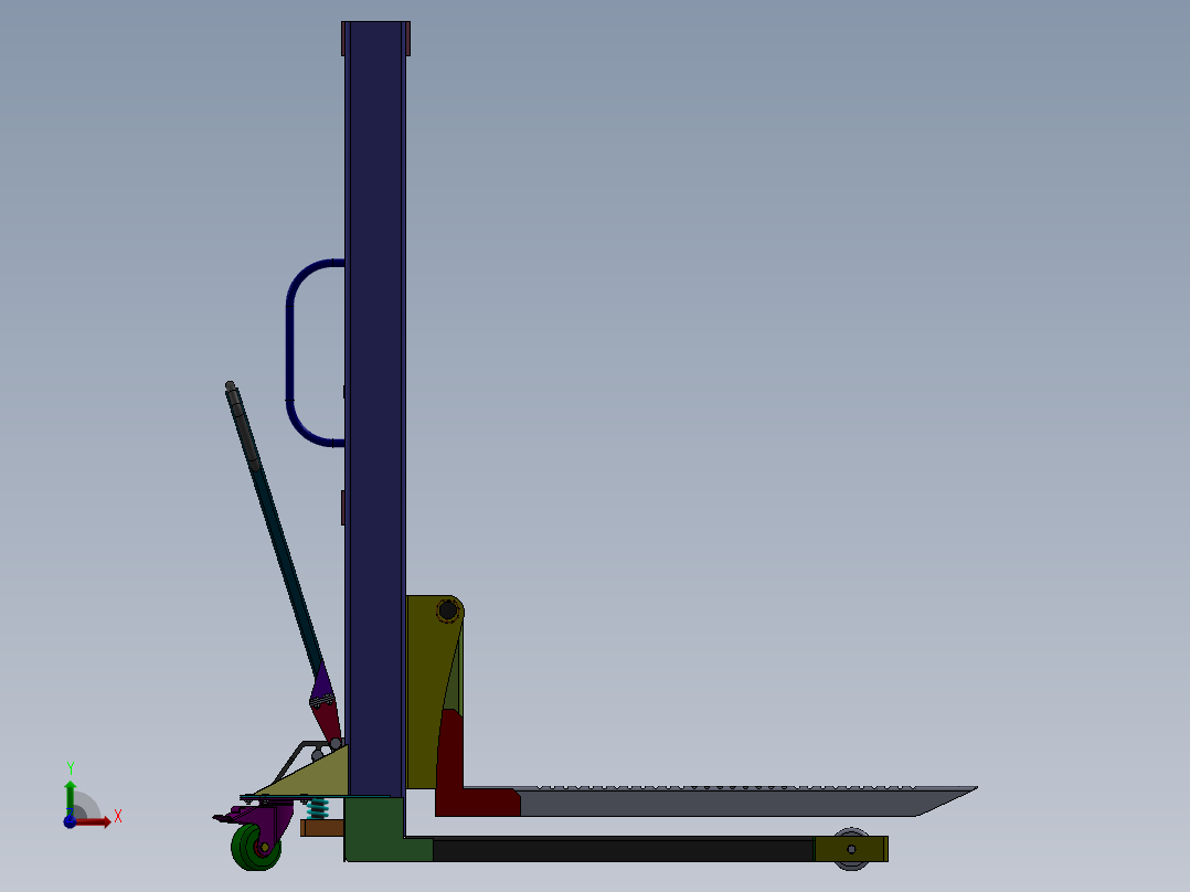油桶搬运车设计（液压）含三维图前视图