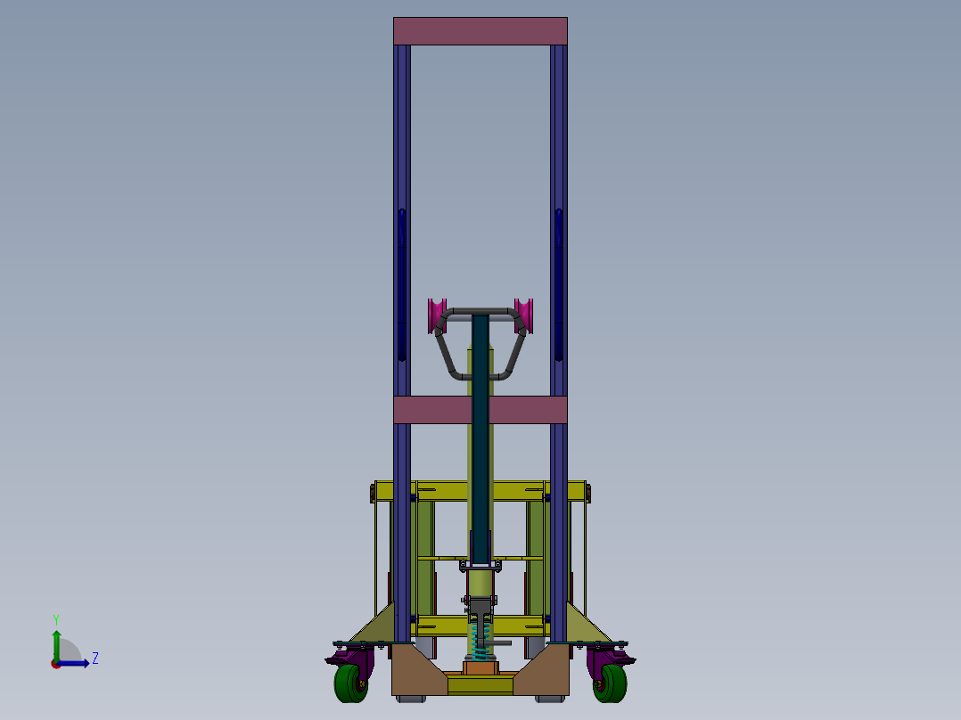 油桶搬运车设计（液压）含三维图左视图