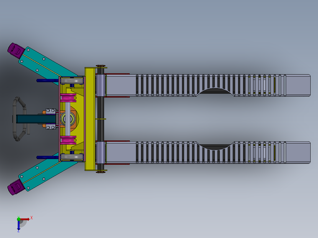 油桶搬运车设计（液压）含三维图俯视图