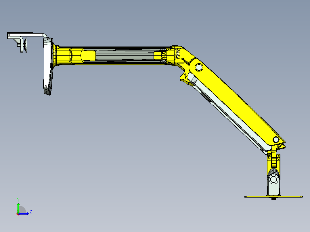 爱格升ergotron桌面显示器支架万向双屏拉伸左视图