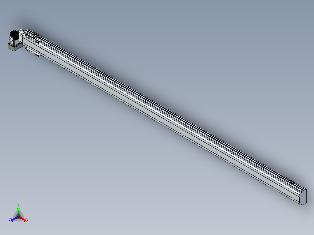 同步带滑台-半封闭B13H-L45-S2750-LU-P40-D3正等轴测图