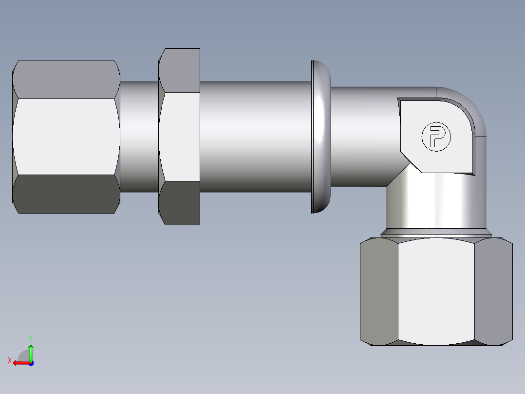 卡套式工业通用硬管接头EO_Bulkhead_elbow_WSV10ZL71后视图