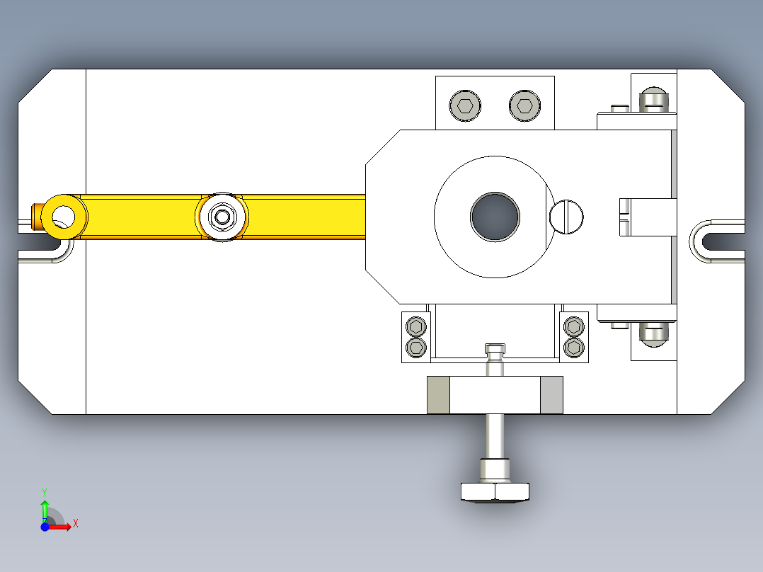 杠杆式拨叉钻夹具前视图