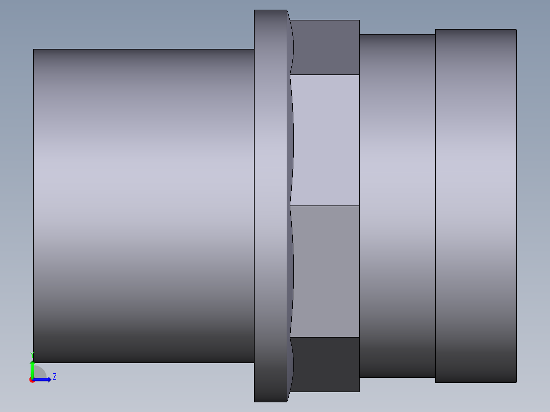 9DIMV(A) 用溶剂焊接插座DF双适配器，溶剂焊接插口DM和BSP螺纹母端R不锈钢加强环左视图