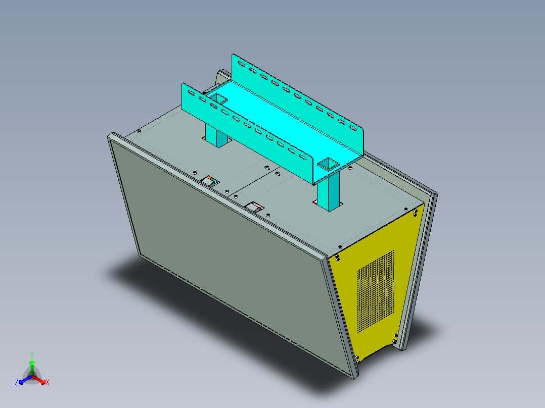 可角度调整挂屏支架正等轴测图