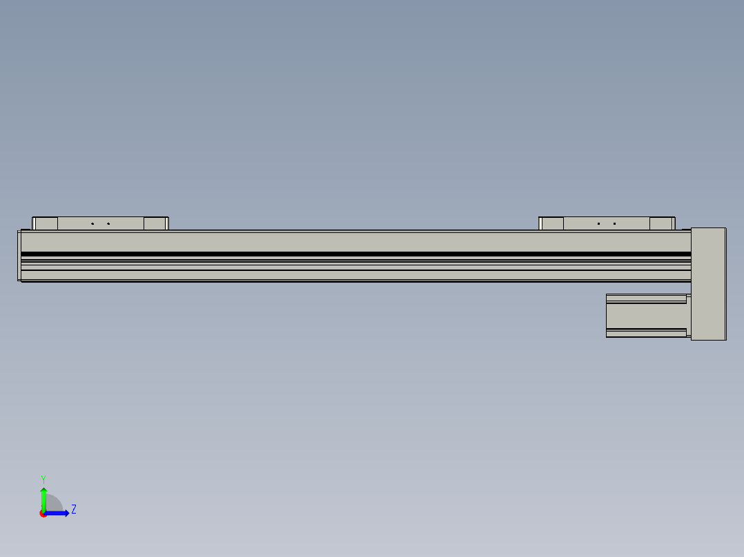 直线模组LHC14-S650-D设计图纸左视图